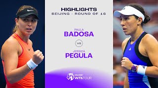 Paula Badosa vs Jessica Pegula  2024 Beijing Round of 16  WTA Match Highlights [upl. by Neryt]