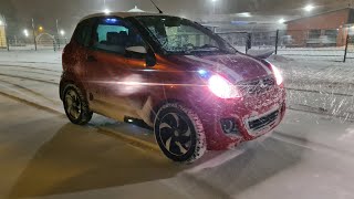 Aixam City S 400 2013 Deep Snow offroading and drifting [upl. by Eenitsed]