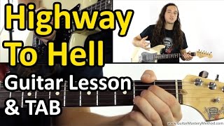 Highway To Hell Guitar Lesson Pt1  ACDC  All Riffs [upl. by Erdeid]