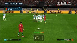 PES 2017  Portugal VS Argentina  CRonaldo Free Kick Goal amp Full Match  Gameplay PC [upl. by Hoo696]