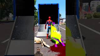 GTA V  SUPER SPIDER KIDNAPPED SUPER COW 😮shorts [upl. by Learrsi]