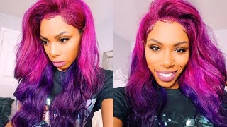 STYLETORIAL PINK TO PURPLE COLOR MELT UNICORN BAE HAIR TUTORIAL [upl. by Hoppe218]