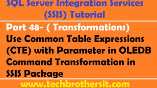 SSIS Tutorial Part 48Common Table Expressions CTE with Parameter in OLEDB Command Transformation [upl. by Nymsaj]