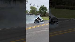 Stretched Hayabusa Does HUGE Burnout streetbike hayabusa stretchedbike [upl. by Shishko]