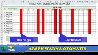 Cara Memberi Warna Otomatis di Excel Jika Hari Libur [upl. by Acinemod729]