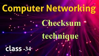 Checksum technique Computer Networking tutorials in Telugu [upl. by Fabri447]