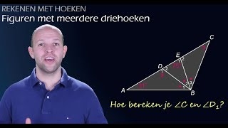 Rekenen met hoeken in figuren met meerdere driehoeken havovwo 1  WiskundeAcademie [upl. by Chemush]