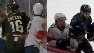 Jason Zucker Ejected For Hit From Behind On Nick Cousins [upl. by Lorak]