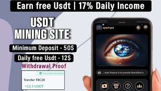 New Usdt Mining Site  usdt earning site  usdt mining app  trx Cloud Mining  usdt investment 2024 [upl. by Ellenahc946]