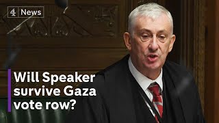 Gaza debate chaos More than 60 MPs call for Speaker to resign [upl. by Swords159]