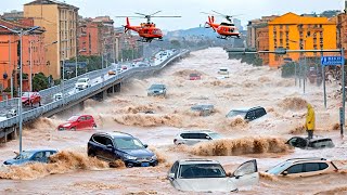 Today Spain is sinking again Tragedy in Tarragona major flooding submerge cars [upl. by Nrublim]