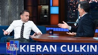 Kieran Culkin Came Straight From The Succession Set To His Late Show Interview Still In Costume [upl. by Einnep]