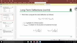 CE 413 Lecture 26 Long Term Defl amp Development Length 20160406 [upl. by Imoyaba]