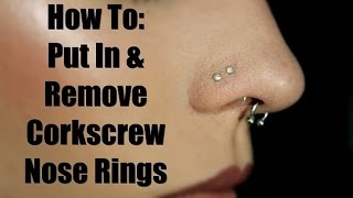 How To Put In amp Take Out Cork Screw Nose Studs [upl. by Treblig]