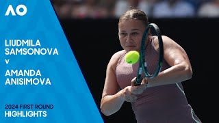 Liudmila Samsonova v Amanda Anisimova Highlights  Australian Open 2024 First Round [upl. by Repard966]