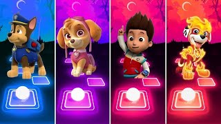 Paw Patrol Super Mighty Pups Team  Chase 🆚 Marshall 🆚 Skye 🆚 Ryder Tiles Hop 🏆🏆  🎶🎶 Who Is Best [upl. by England]