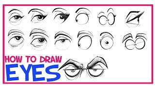 How To Draw Eyes CARTOONING 101 4 [upl. by Ardnasella]