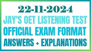 OET LISTENING TEST 22112024 oet oetexam oetnursing oetlisteningtest [upl. by Brouwer44]