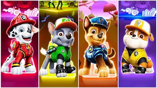 Paw Patrol Marshall vs Rocky vs Chase vs Rublle  Tiles Hop EDM Rush [upl. by Ahsenid]