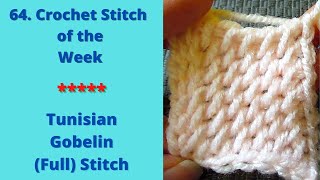 64 Crochet Stitch of the Week Tunisian Gobelin Full Stitch  Easy Tunisian Stitch [upl. by Westland]