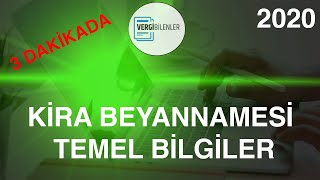 KİRA GELİRİ BEYANNAMESİ İÇİN TEMEL BİLGİLER 2020 [upl. by Rennat191]