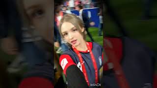 The girl cheer for Atletico MadridBarcelona VS Real Madrid atleticomadrid viralshorts [upl. by Yetnom]