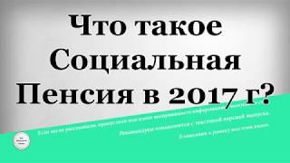 Что такое Социальная Пенсия в 2017 году [upl. by Dewar905]