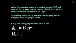 Hypothesis Tests on One Mean A t Test Example [upl. by Zimmermann36]