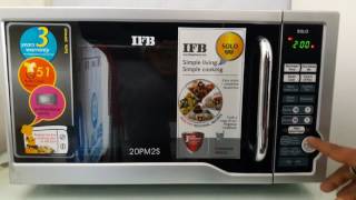 How to use ifb 20 liter grill microwave model 20pm2s full demo [upl. by Aliehs]