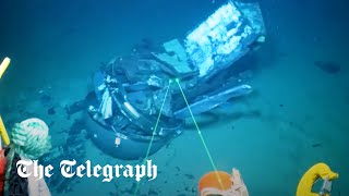 New Titan sub footage shows imploded wreckage [upl. by Odlanyer]