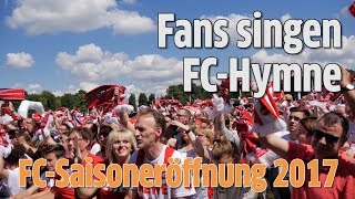 FCSaisoneröffnung Die Fans und die Mannschaft singen die FCHymne [upl. by Nuawtna]