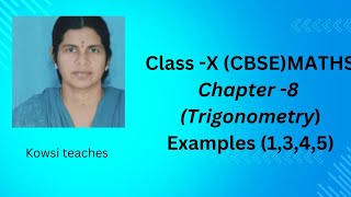 Class X CBSE Maths Chapter 8  Example 1 Example 3 Example 4 Example 5 [upl. by Yeca]