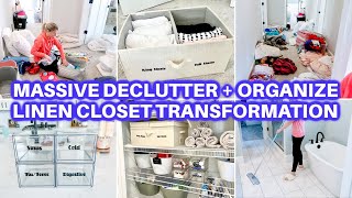 EXTREME CLEAN WITH ME DECLUTTER ORGANIZE  CLEANING MOTIVATION  LINEN CLOSET DECLUTTER DOLLAR TREE [upl. by Carrington]