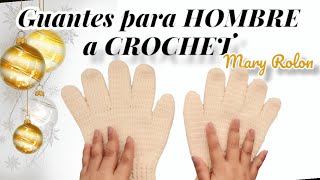 GUANTES PARA HOMBRE A CROCHET SORPRENDE al TUYO con este PAR🧤 patrón a crochet parte 1 Mari Rolon [upl. by Jung]