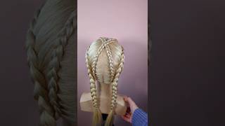 Xbraids ❤️ hairtutorial easyhairstyle braids [upl. by Heilman]