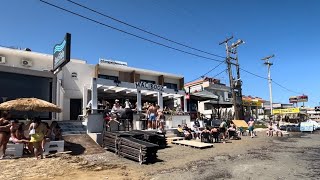 Beach walk kalamaki to laganas Zante Greece whats open and how busy is it  beach travel fun [upl. by Siver]