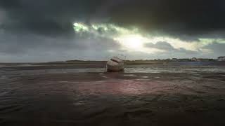 Abandoned boat Haverigg beach Millom Cumbria [upl. by Hamburger]