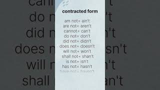 Contracted Formshort form ytshortsshortstsgyan [upl. by Cleres]