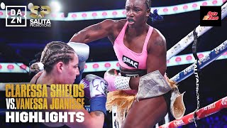 FOURWEIGHT WORLD CHAMP  Claressa Shields vs Vanessa Joanisse Fight Highlights [upl. by Eeliah]