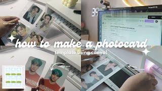 🍄 how to make a photocard template using canva stepbystep  free template [upl. by Drucilla]