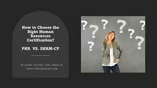 Optimize Your HR Career PHR vs SHRMCP  Which Certification Is Right for You [upl. by Caves]