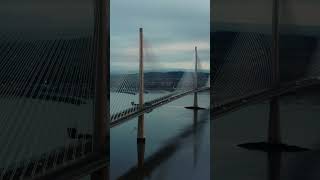 The Queensferry Crossing which links Fife with Edinburgh over the Firth of Forth bridge scotland [upl. by Branscum]