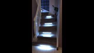 Rénovation escalier bois avec eclairage leds Maytop [upl. by Akimas666]