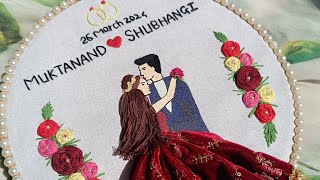 embroidery hoopweeding calendar रुखवत कॅलेंडरhow to make embroidery hoopcouple embroidery hoop🔥🔥 [upl. by Liddy]