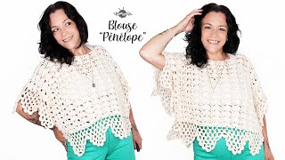 Crochet blouse quotPenelopequot I Tuto Blouse I Haut dentelle [upl. by Bohner320]