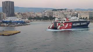 Highspeed 4 Hellenic seaways IMO921683 arrival to Piraeus 472021 [upl. by Azilem]