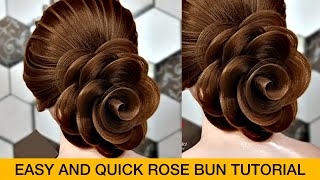 Easy Trending Advance Rose Bun Tutorial ✨ hairstyle rosebun hairstyletutorial tutorial explore [upl. by Drofliw804]