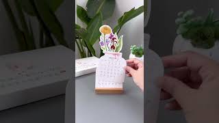 I prepared this floral desk calendar for myself in the new year One flower per month forms a po [upl. by Notrub]