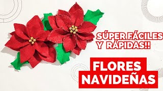 Como hacer FLORES NAVIDEÑAS FÁCIL Y RÁPIDO con Fieltro [upl. by Norek]