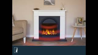 Adam Chesterfield Electric Fireplace Suite in White amp Charcoal Grey 44 Inch [upl. by Eadrahc]